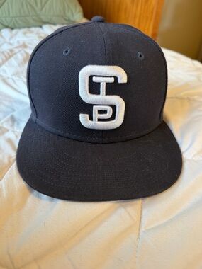 Men's Black Baseball Cap with White Raised 'S' Logo
